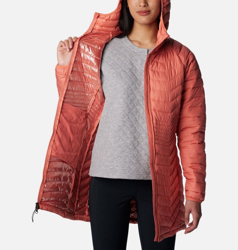 Columbia Powder Lite Mid Women's Puffer Jacket Coral | NLYEBZ-269