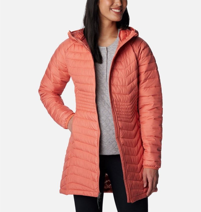 Columbia Powder Lite Mid Women's Puffer Jacket Coral | NLYEBZ-269