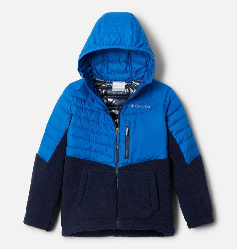 Columbia Powder Lite Novelty Hooded Kids\' Jacket Blue | QMYXPC-671