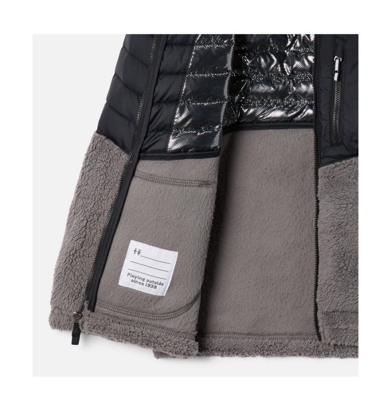 Columbia Powder Lite Novelty Hooded Kids' Jacket Black | WGNEIJ-876
