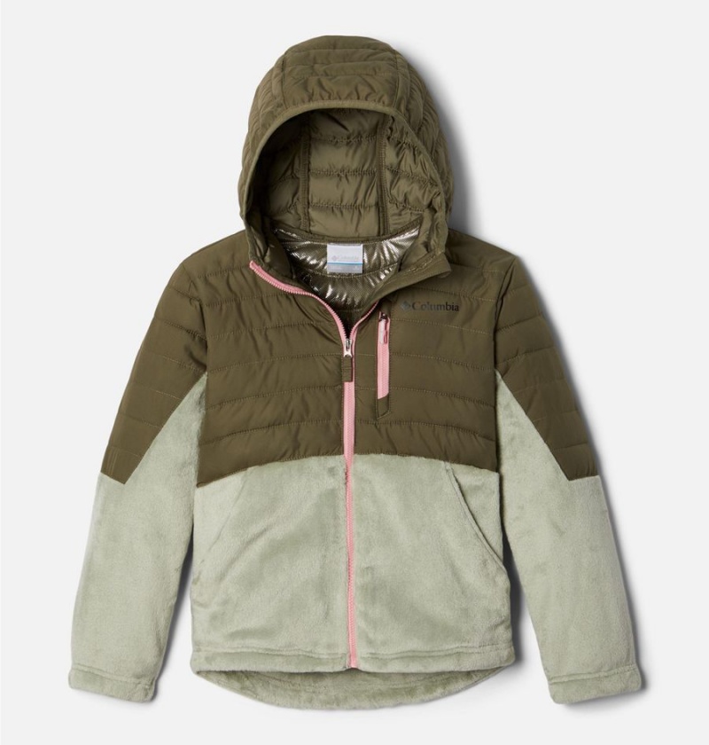 Columbia Powder Lite Novelty Hooded Kids\' Jacket Green | OMXVFZ-236