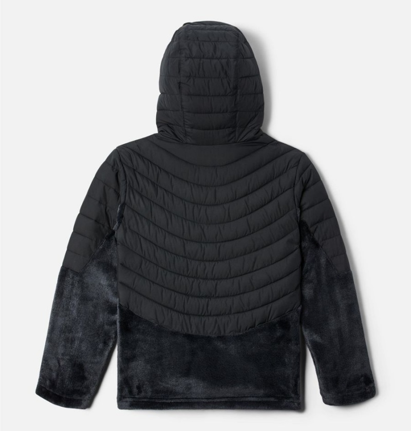 Columbia Powder Lite Novelty Hooded Kids' Jacket Black | DSKBVW-130