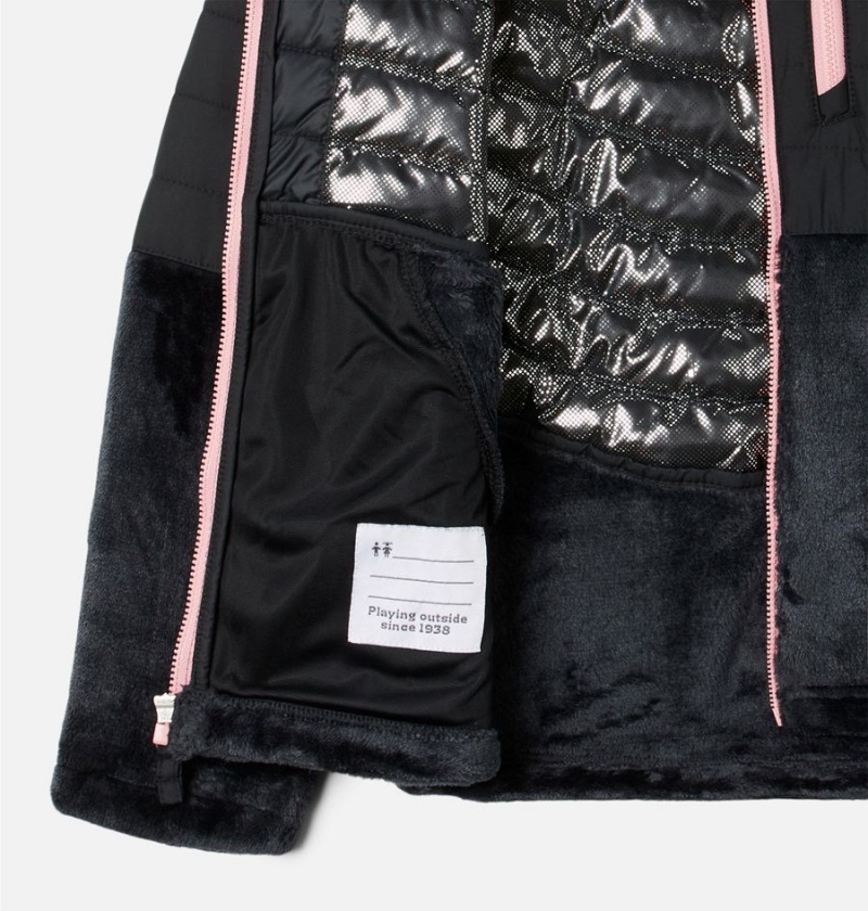 Columbia Powder Lite Novelty Hooded Kids' Jacket Black | DSKBVW-130
