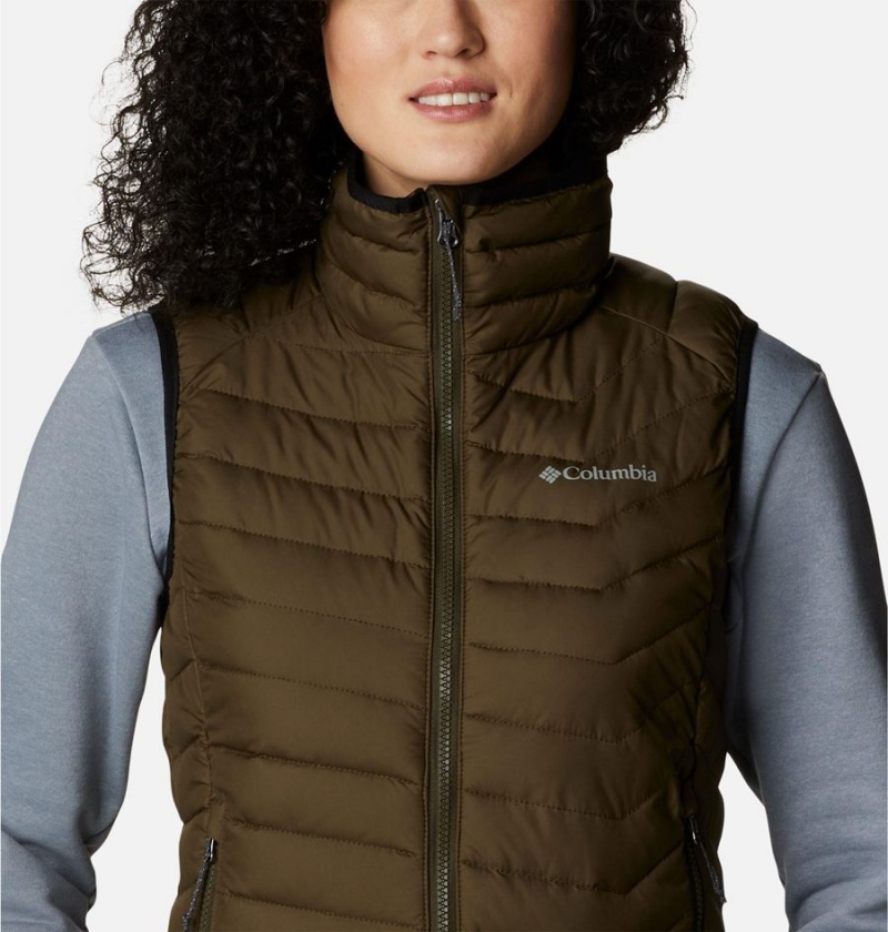 Columbia Powder Lite Women's Vest Olive | WGECHL-189