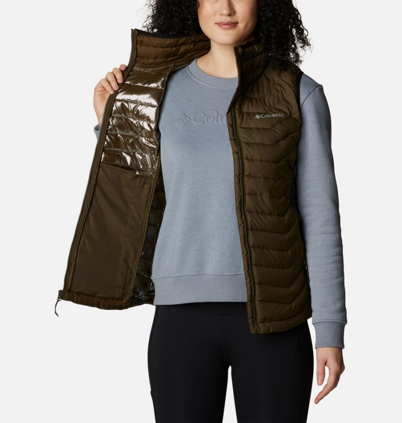 Columbia Powder Lite Women's Vest Olive | WGECHL-189