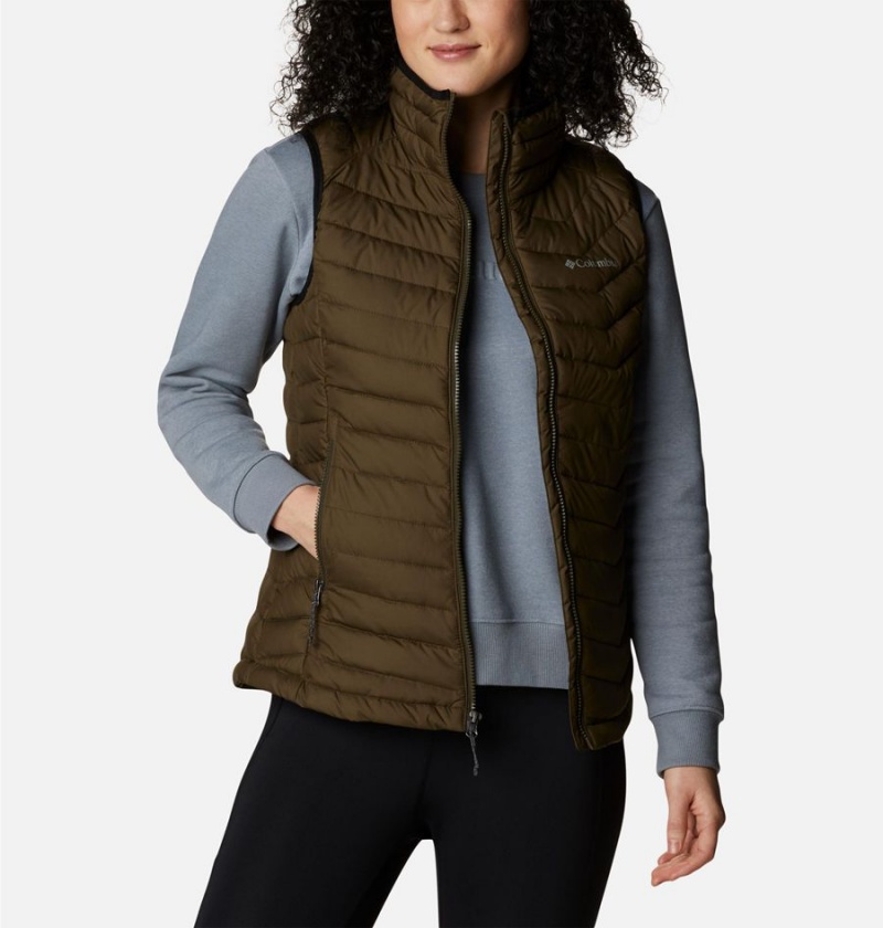 Columbia Powder Lite Women's Vest Olive | WGECHL-189