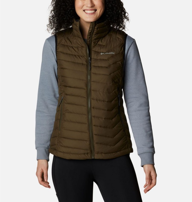 Columbia Powder Lite Women\'s Vest Olive | WGECHL-189