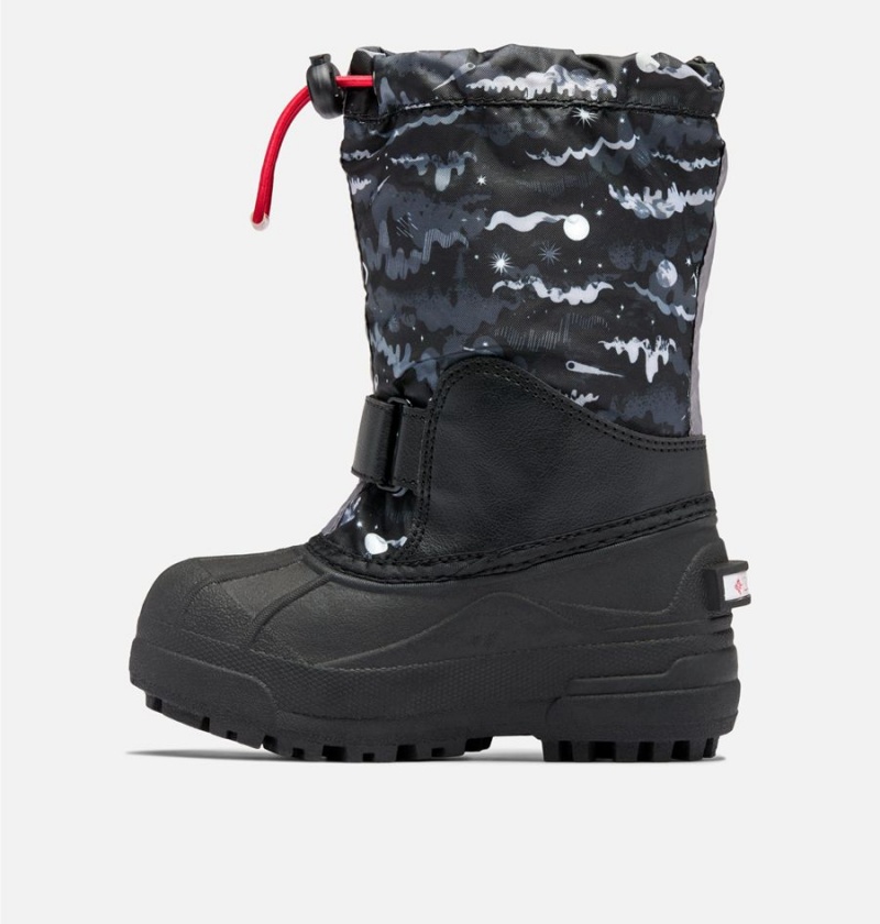 Columbia Powderbug Forty Print Kids' Boots Black | QEWVGO-498