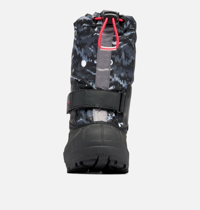 Columbia Powderbug Forty Print Kids' Boots Black | QEWVGO-498