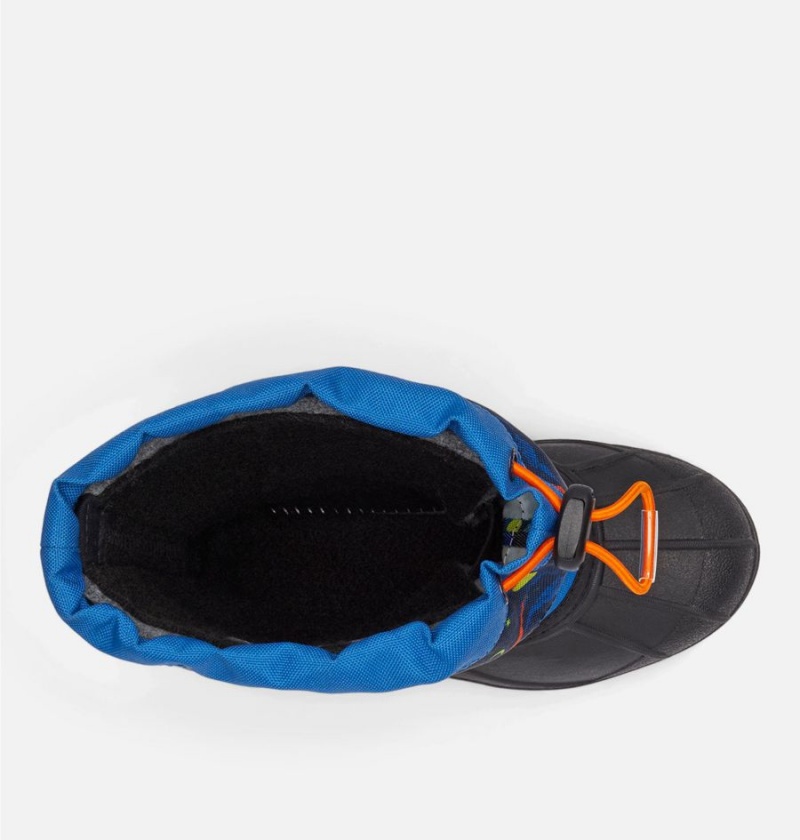 Columbia Powderbug Plus II Print Snow Kids' Boots Blue | AWQSOU-925