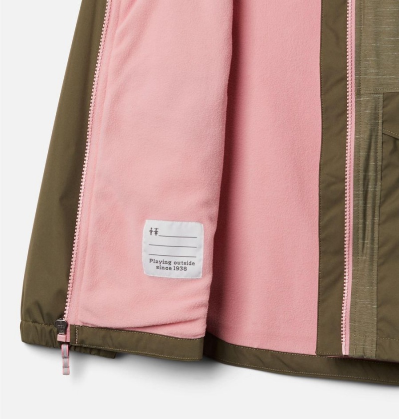 Columbia Rainy Trails Fleece Lined Kids' Jacket Green | RBDYES-864