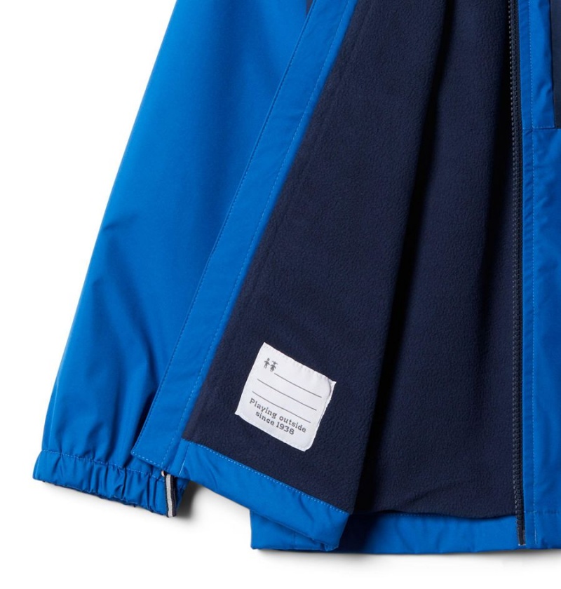 Columbia Rainy Trails Fleece Lined Kids' Jacket Blue | BGHKNE-920