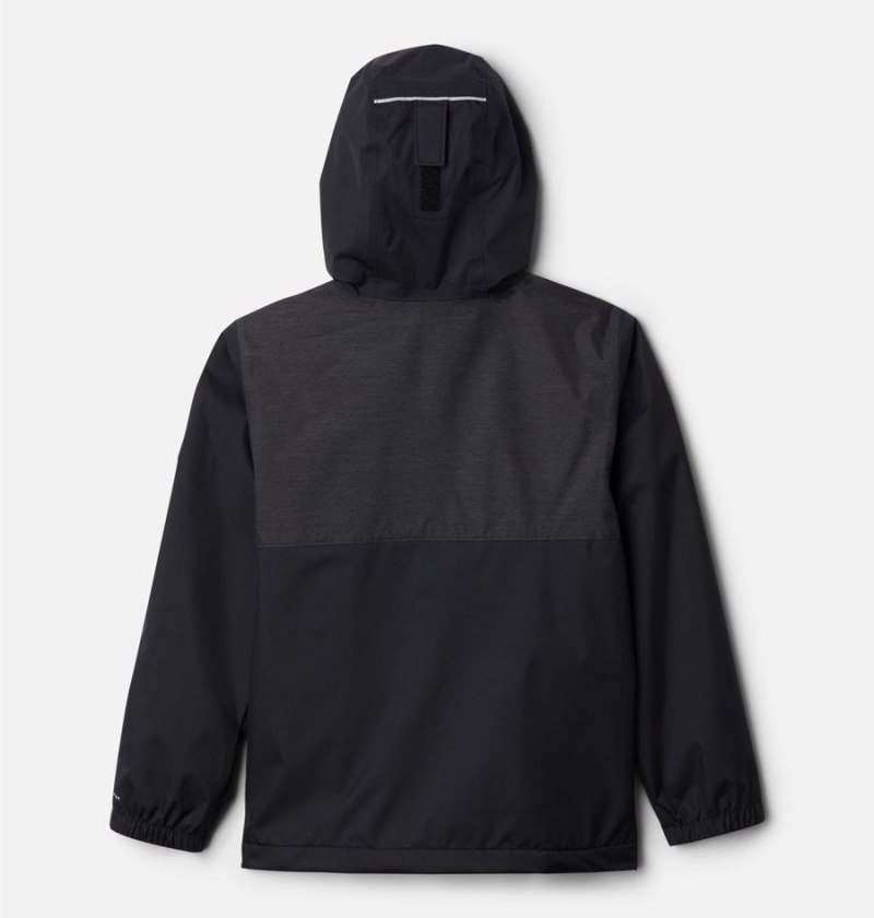 Columbia Rainy Trails Fleece Lined Kids' Jacket Black | NWZSLC-392