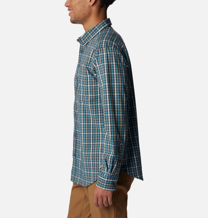 Columbia Rapid Rivers II Long Sleeve Men's Shirt Green | HXAQKG-614