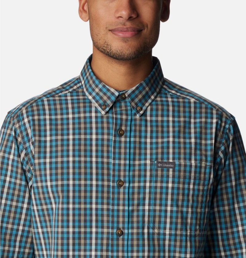 Columbia Rapid Rivers II Long Sleeve Men's Shirt Green | HXAQKG-614
