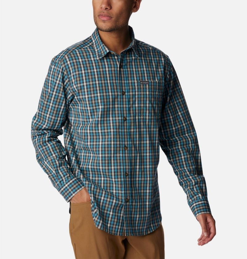 Columbia Rapid Rivers II Long Sleeve Men's Shirt Green | HXAQKG-614