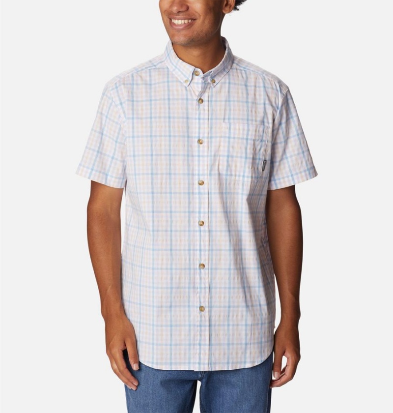 Columbia Rapid Rivers II Short Sleeve Men\'s Shirt White | ZWNXAE-173