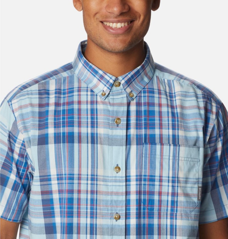 Columbia Rapid Rivers II Short Sleeve Men's Shirt Blue | MQEGPW-214