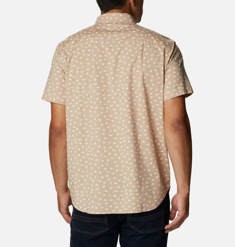 Columbia Rapid Rivers Printed Short Sleeve Men's Shirt Khaki | AWXCPS-078