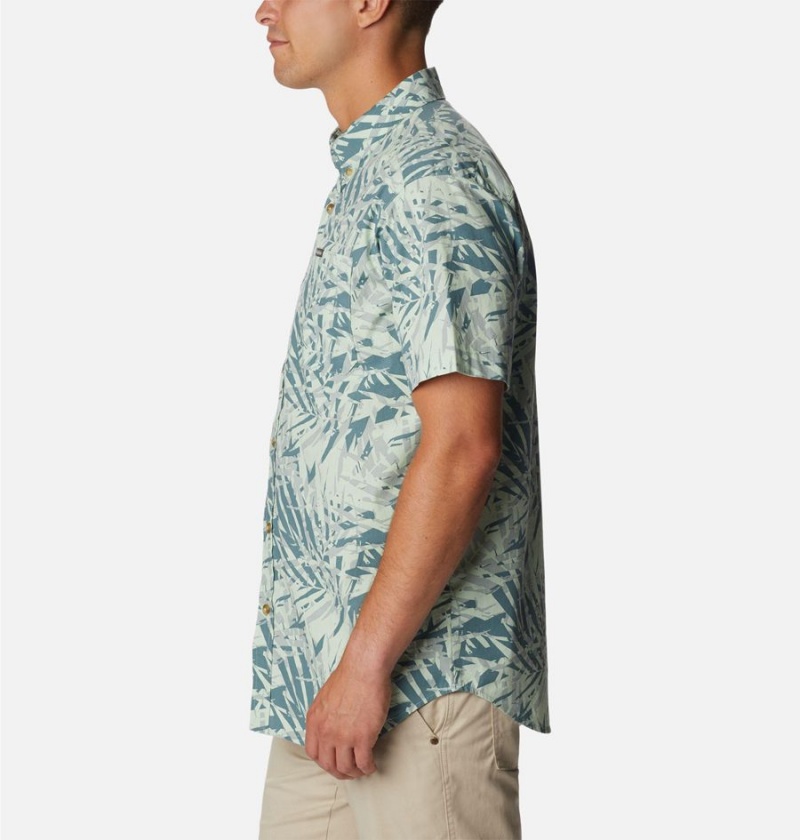 Columbia Rapid Rivers Printed Short Sleeve Men's Shirt Green | WHLOSK-301