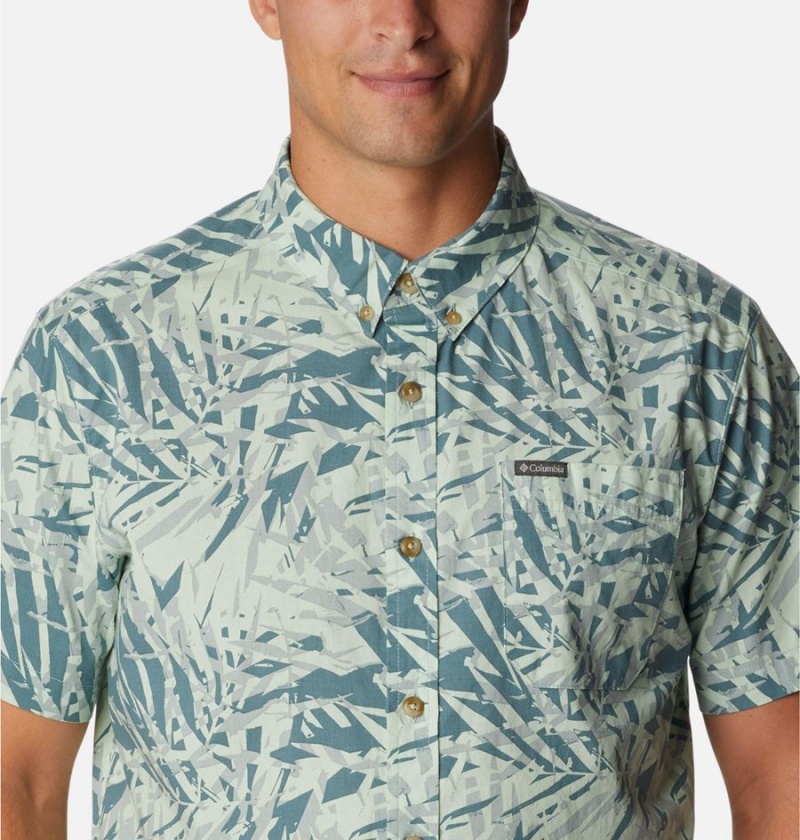 Columbia Rapid Rivers Printed Short Sleeve Men's Shirt Green | WHLOSK-301
