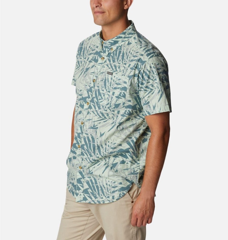 Columbia Rapid Rivers Printed Short Sleeve Men's Shirt Green | WHLOSK-301