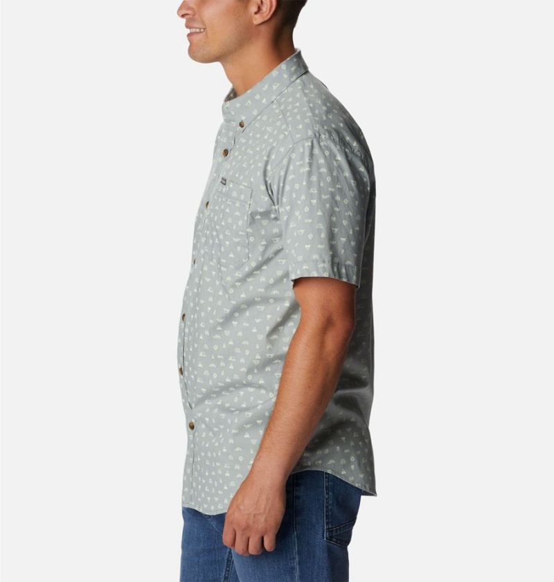 Columbia Rapid Rivers Printed Short Sleeve Men's Shirt Grey | CGPNKZ-146