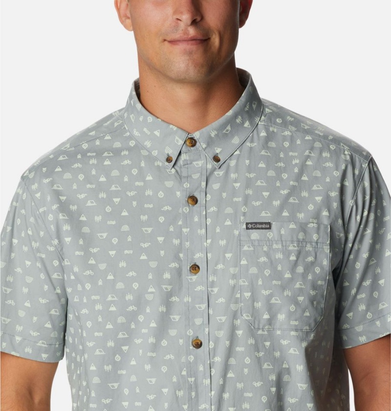 Columbia Rapid Rivers Printed Short Sleeve Men's Shirt Grey | CGPNKZ-146