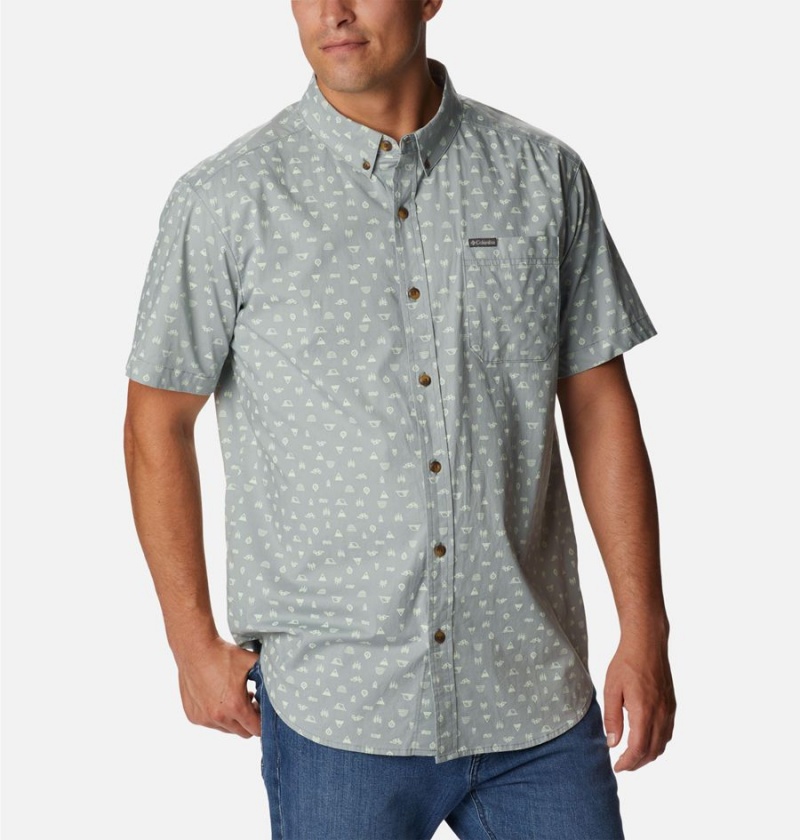 Columbia Rapid Rivers Printed Short Sleeve Men's Shirt Grey | CGPNKZ-146