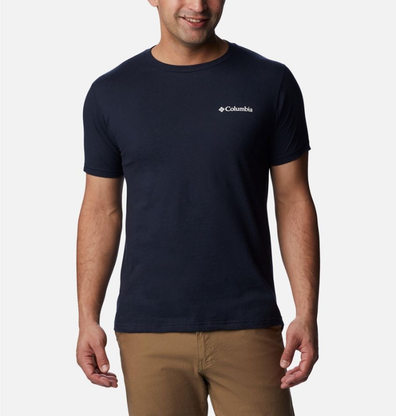 Columbia Ridge Graphic Men's T-Shirt Navy | NXHJKP-192