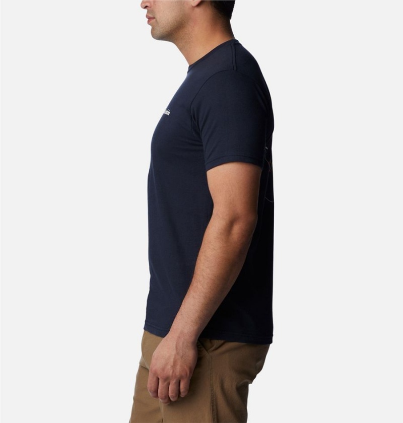 Columbia Ridge Graphic Men's T-Shirt Navy | NXHJKP-192