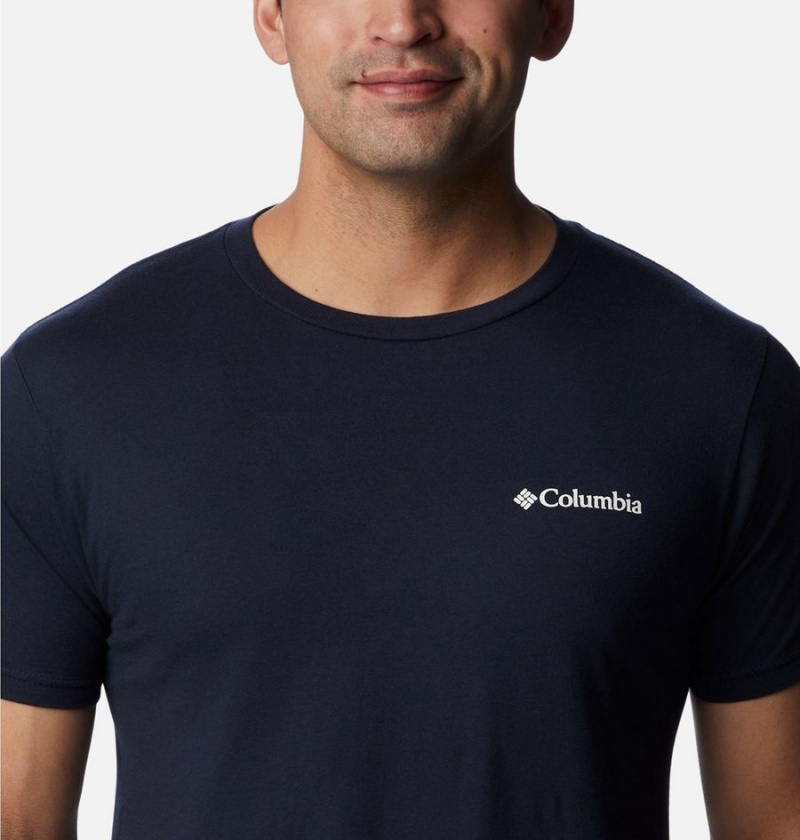 Columbia Ridge Graphic Men's T-Shirt Navy | NXHJKP-192