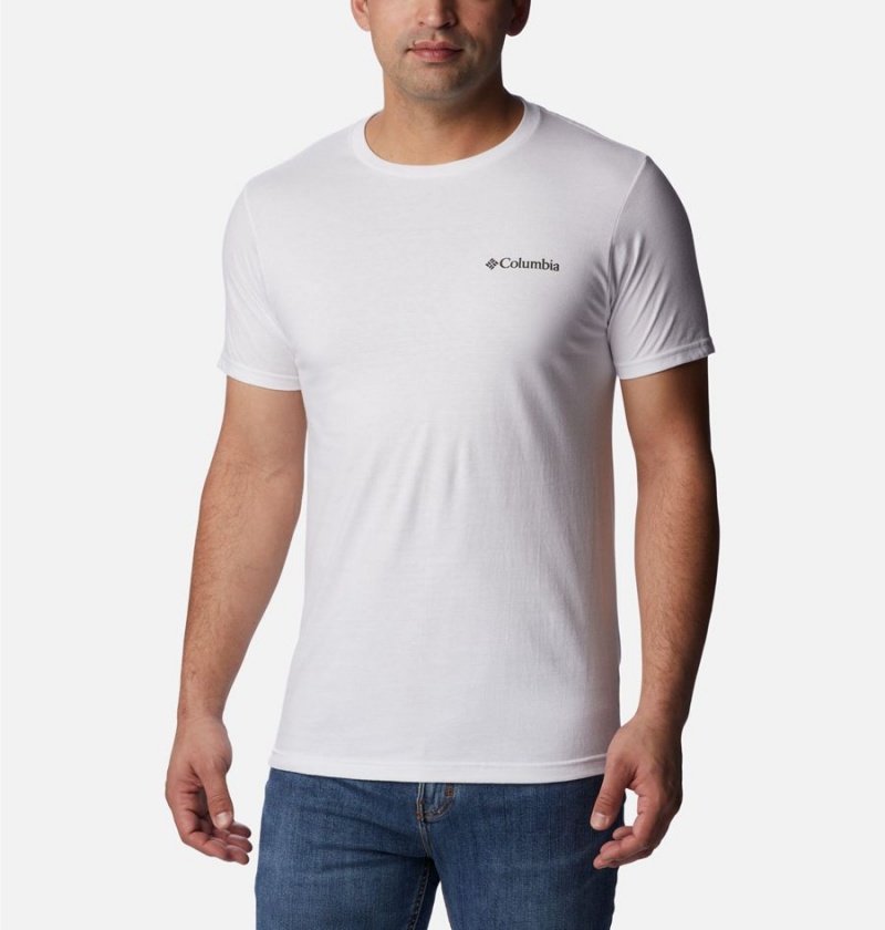 Columbia Ridge Graphic Men's T-Shirt White | FCDYBN-987