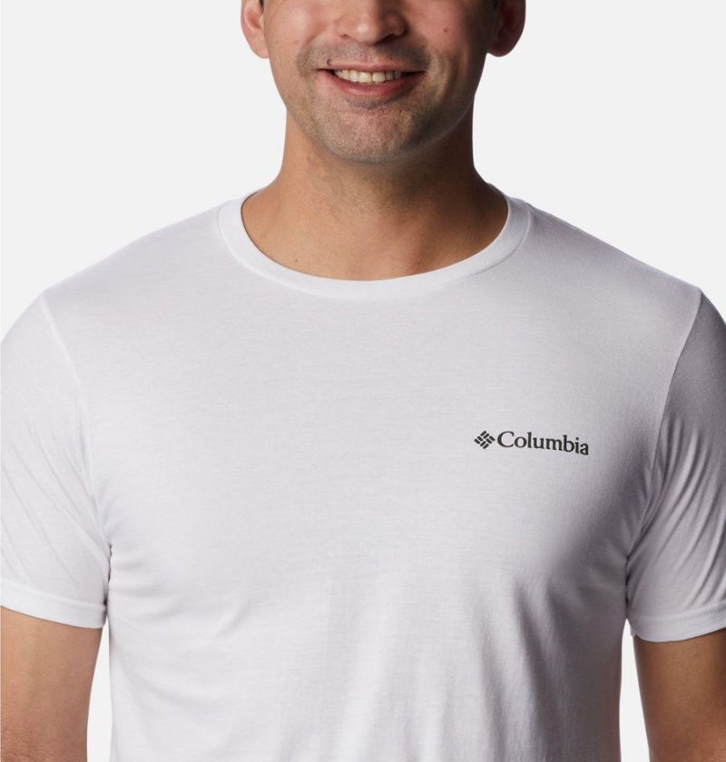 Columbia Ridge Graphic Men's T-Shirt White | FCDYBN-987
