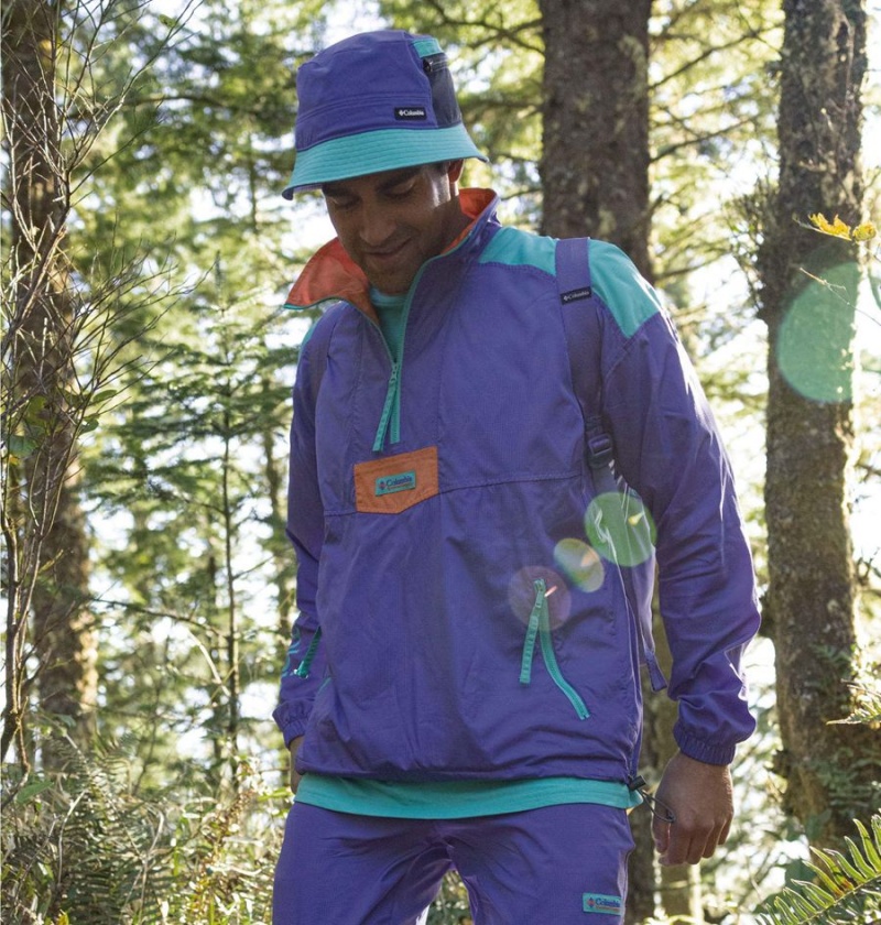 Columbia Riptide Anorak Men's Windbreaker Purple | KNDGSA-352