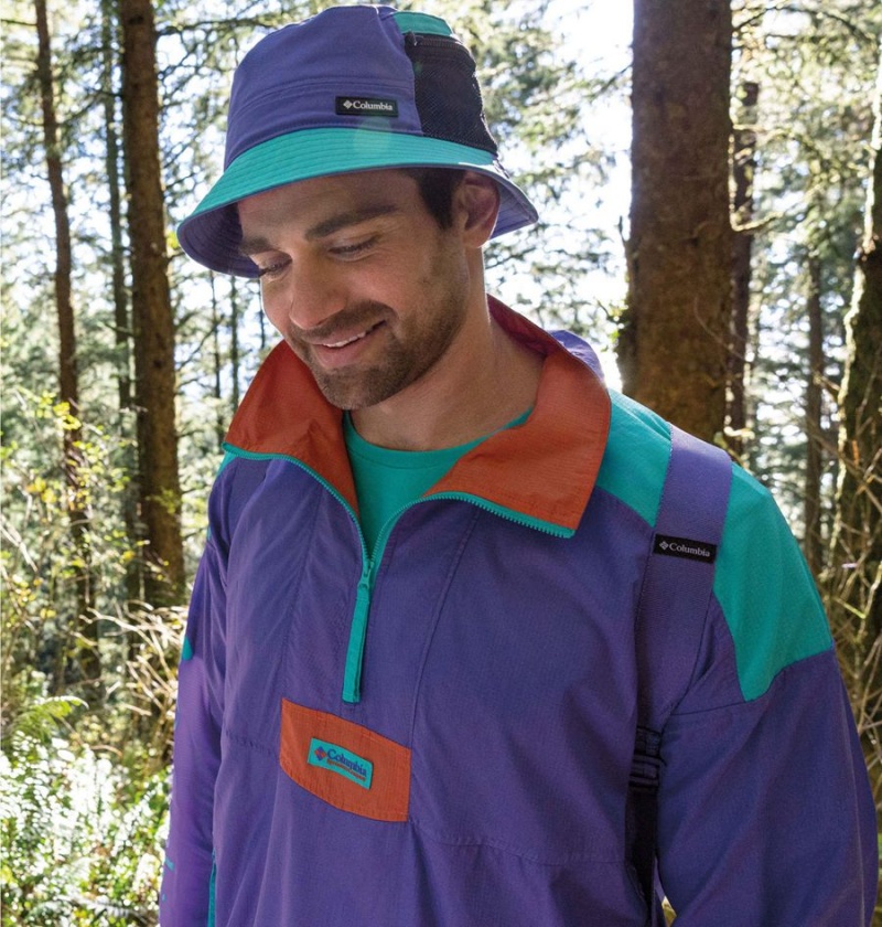 Columbia Riptide Anorak Men's Windbreaker Purple | KNDGSA-352