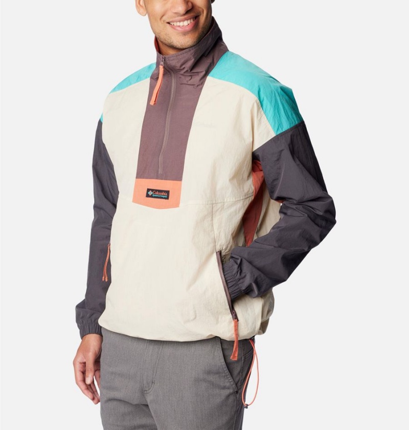 Columbia Riptide Retro Anorak Men's Windbreaker Beige | MFSTVP-958