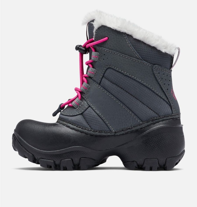 Columbia Rope Tow Waterproof Faux-Fur Trim Kids' Boots Black | UCPYKM-974