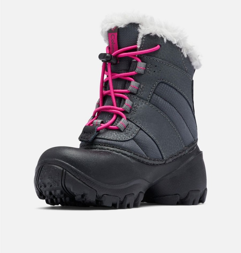 Columbia Rope Tow Waterproof Faux-Fur Trim Kids' Boots Black | UCPYKM-974
