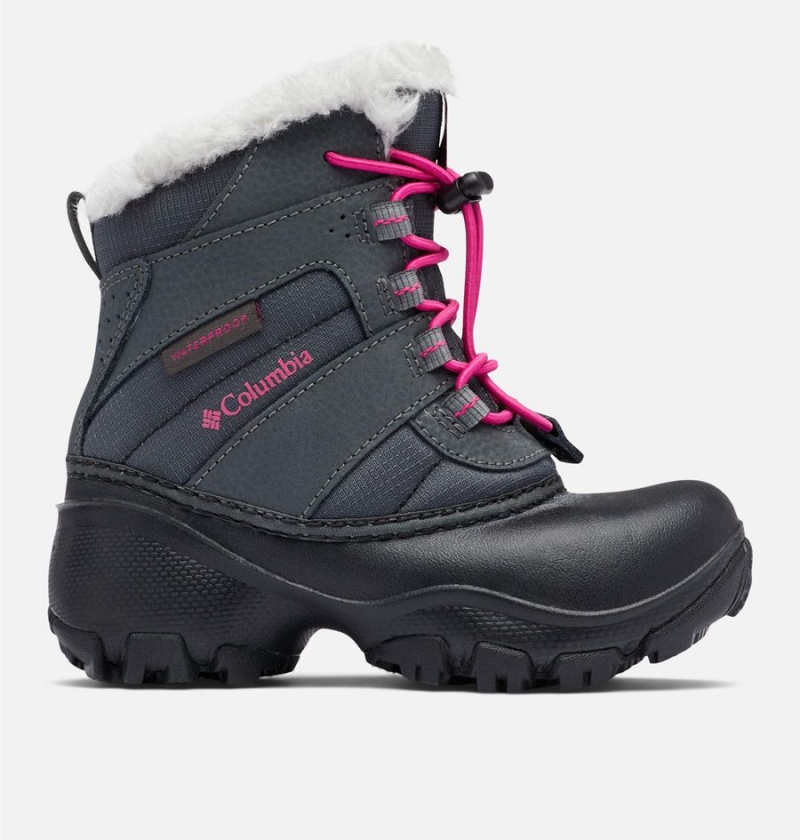 Columbia Rope Tow Waterproof Faux-Fur Trim Kids\' Boots Black | UCPYKM-974
