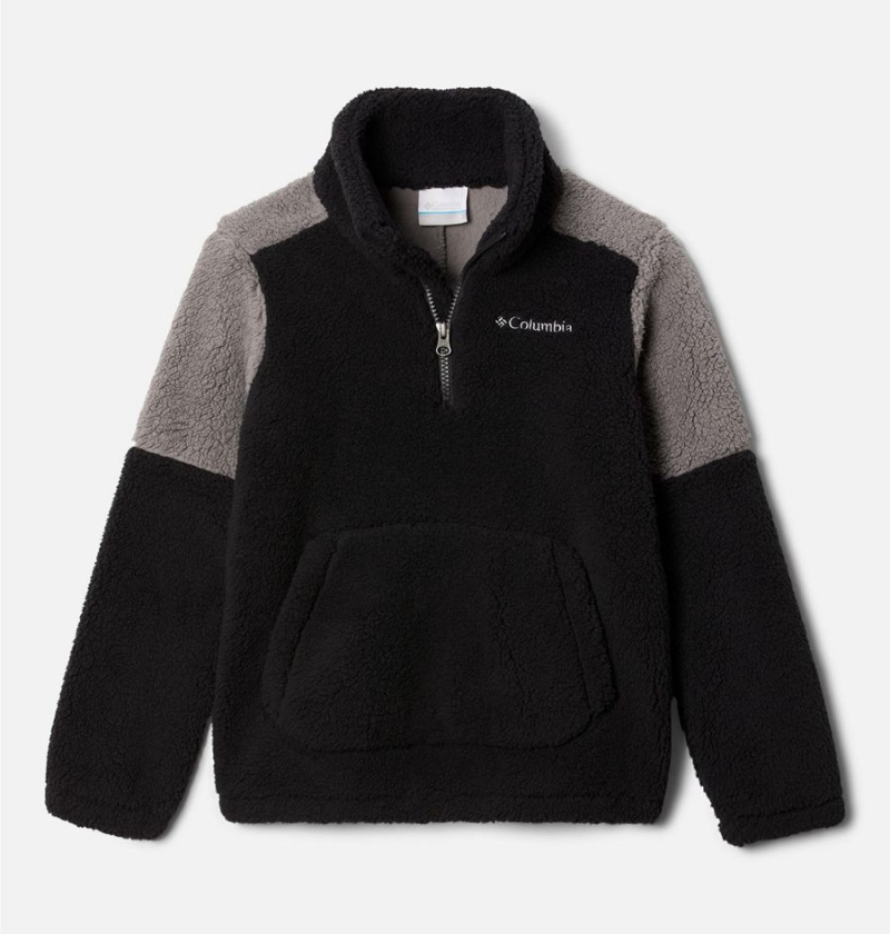 Columbia Rugged Ridge III Half Zip Sherpa Pullover Kids\' Fleece Black | TOBRJN-596