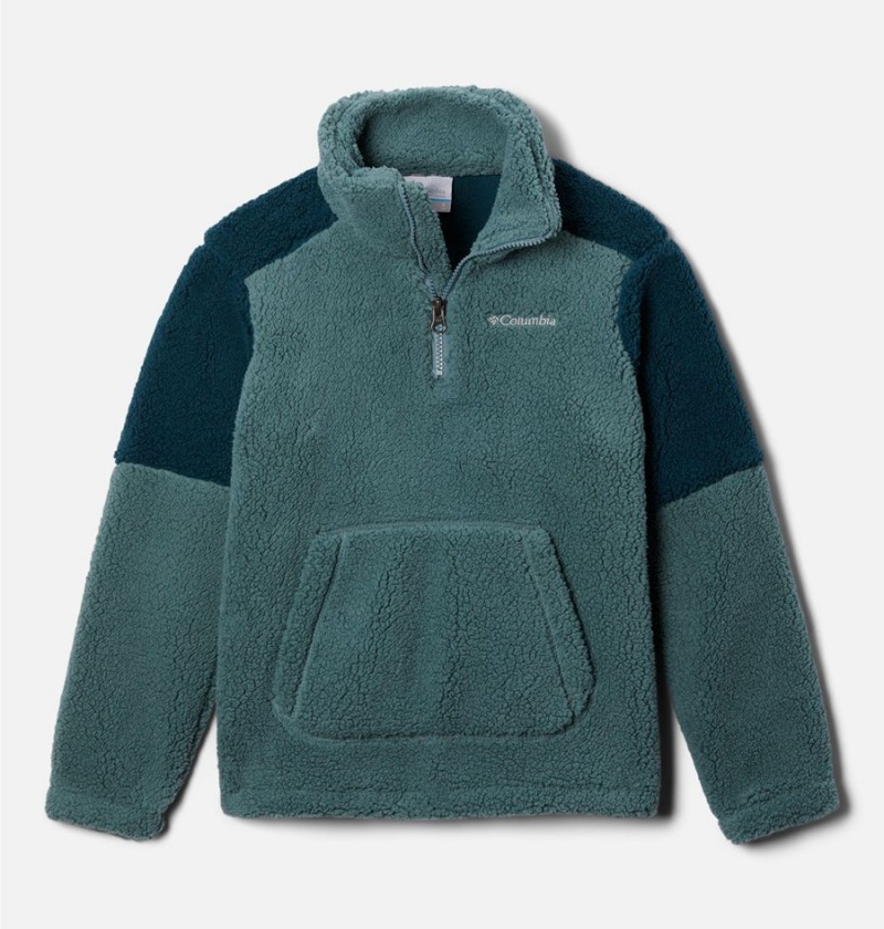 Columbia Rugged Ridge III Half Zip Sherpa Pullover Kids\' Fleece Turquoise | QDIXWV-548