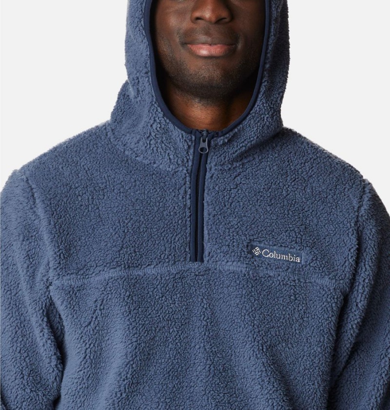 Columbia Rugged Ridge III Sherpa Pullover Men's Hoodie Blue | JMAOKZ-604