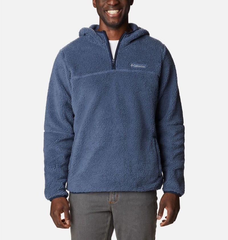 Columbia Rugged Ridge III Sherpa Pullover Men\'s Hoodie Blue | JMAOKZ-604