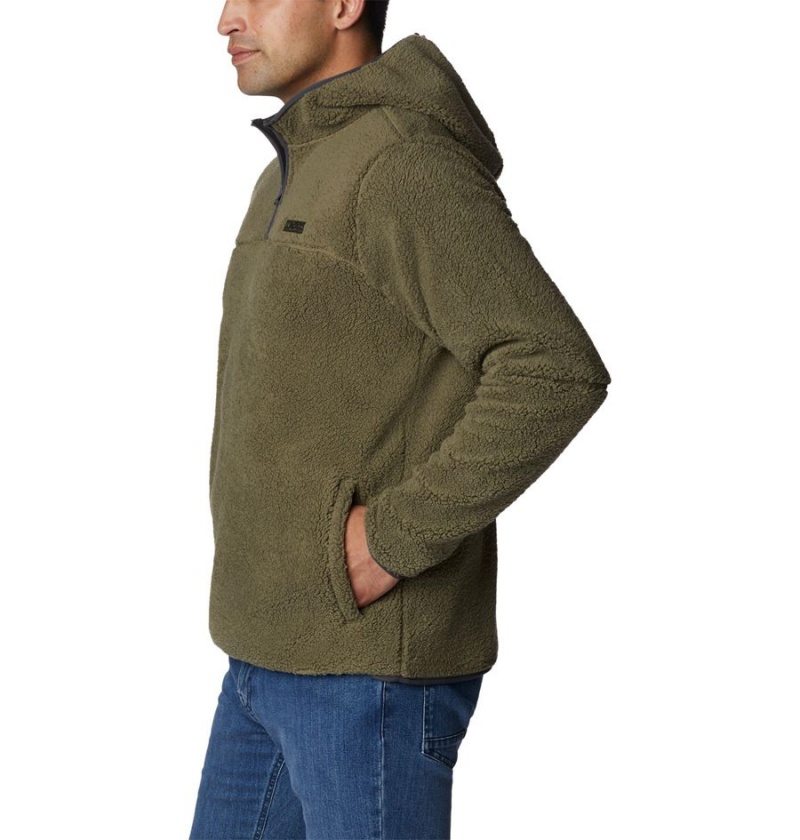 Columbia Rugged Ridge III Sherpa Pullover Men's Hoodie Green | HCZVBL-632