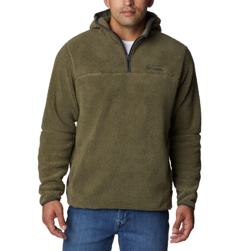 Columbia Rugged Ridge III Sherpa Pullover Men\'s Hoodie Green | HCZVBL-632