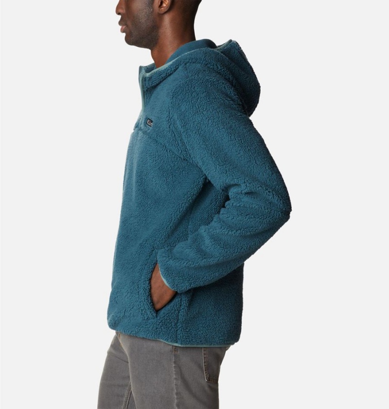 Columbia Rugged Ridge III Sherpa Pullover Men's Hoodie Blue | ZWMNUO-746