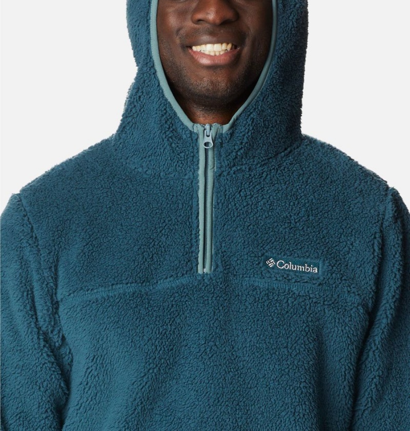 Columbia Rugged Ridge III Sherpa Pullover Men's Hoodie Blue | ZWMNUO-746