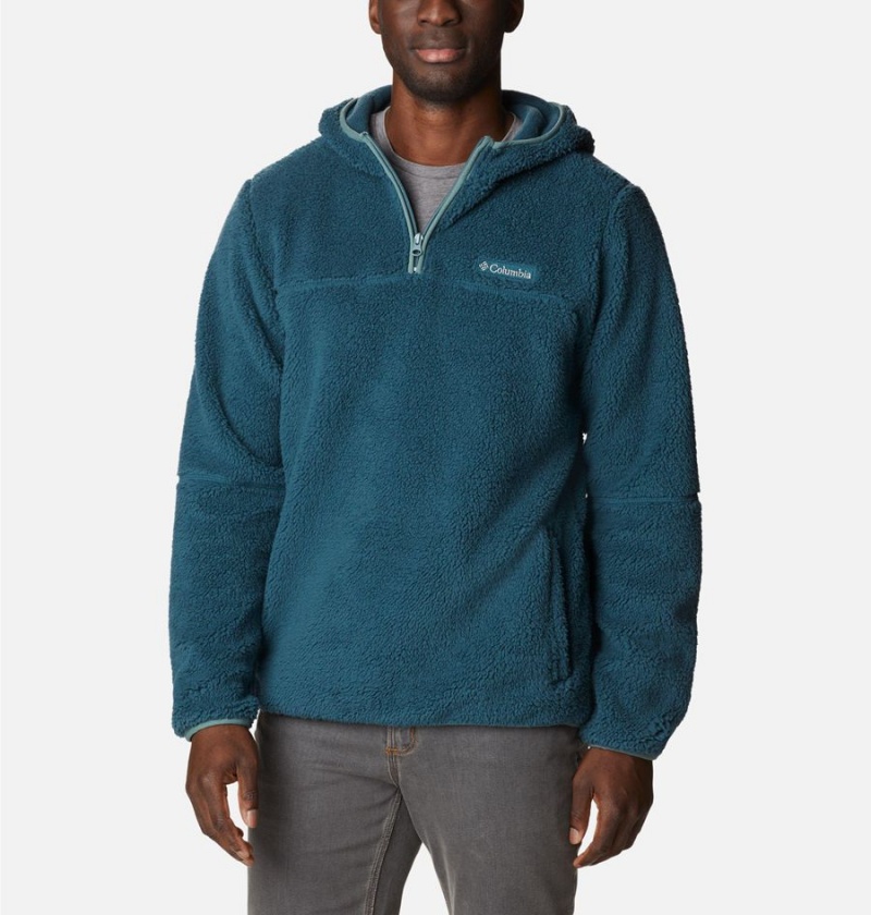 Columbia Rugged Ridge III Sherpa Pullover Men's Hoodie Blue | ZWMNUO-746