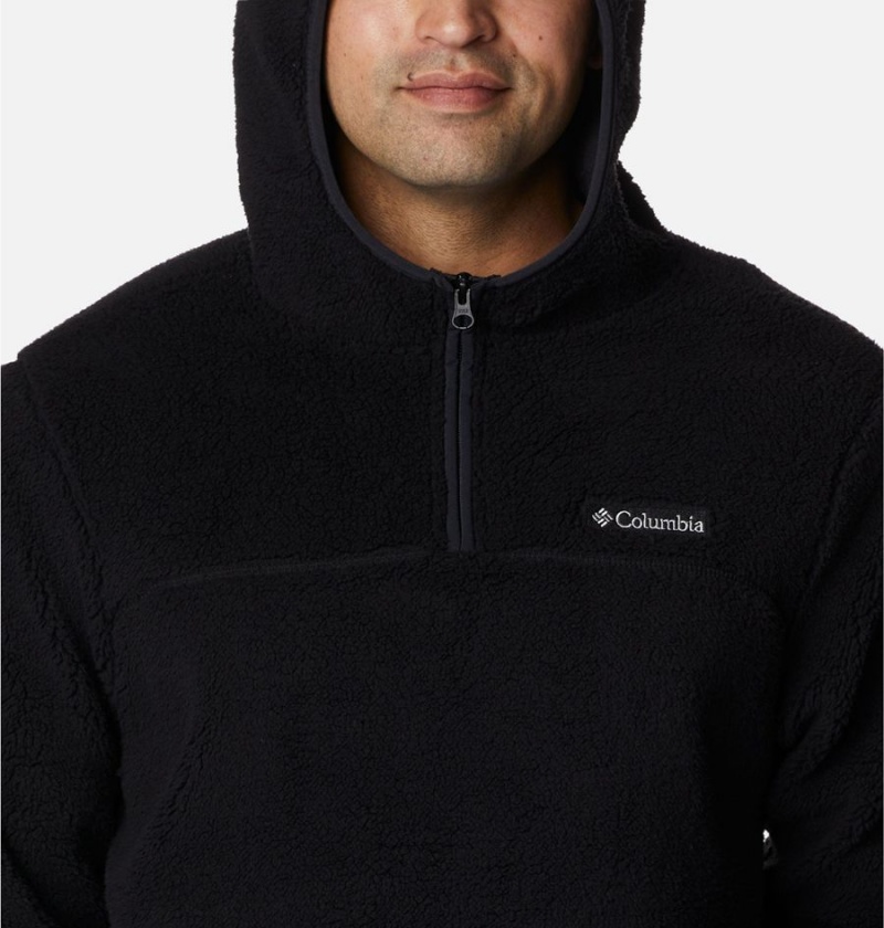 Columbia Rugged Ridge III Sherpa Pullover Men's Hoodie Black | ONUWJQ-407